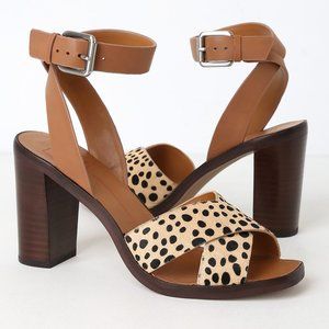 Dolce Vita Nala Leopard Calf Hair Ankle Strap Heels - Brand New - Size 8
